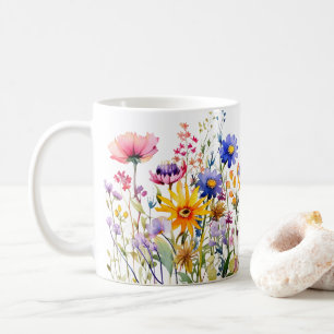 Mug Motif coloré d'aquarelle à fleurs de printemps