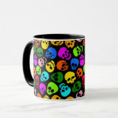 Mug Motif coloré de crânes dans le noir (Devant gauche)