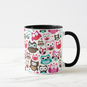 Mug motif coloré de hibou