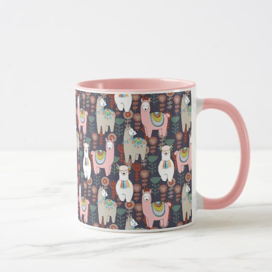 Mug Motif coloré de lamas (Droite)