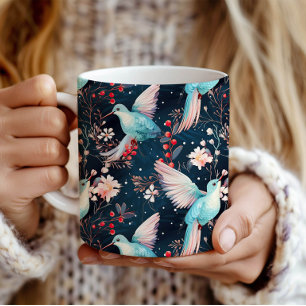 Mug Motif coloré d'oiseaux-mouches et de fleurs d'hive