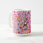 Mug Motif coloré du monde (Devant gauche)