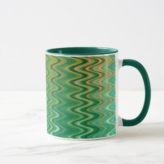 Mug Motif coloré vert orange Zigzag (Droite)