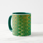 Mug Motif coloré vert orange Zigzag (Devant gauche)
