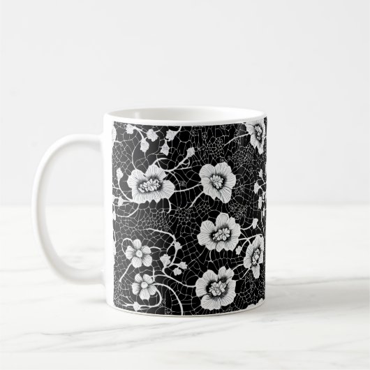 Mug Motif complexe de dentelle florale (Gauche)