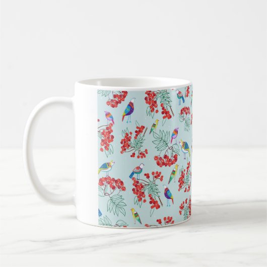 Mug motif composé d'oiseaux et de baies (Gauche)