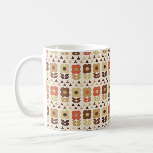 Mug Motif continu fleurs rétro (Gauche)