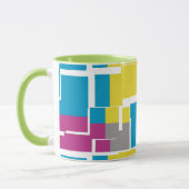 Mug Motif cool violet bleu jaune gris (Gauche)