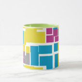 Mug Motif cool violet bleu jaune gris (Centre)