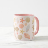 Mug Motif Coquilles de Mer Roses (Devant droit)