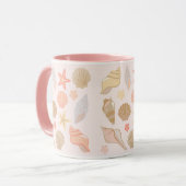 Mug Motif Coquilles de Mer Roses (Devant gauche)
