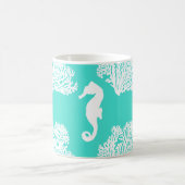 Mug Motif Côtier Turquoise Et Blanc (Centre)
