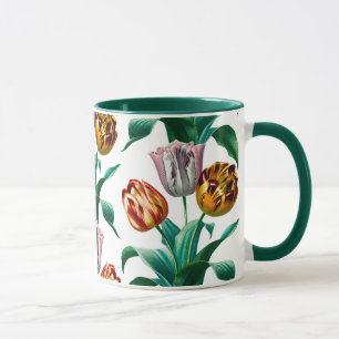 Mug Motif couleur Vintage Aquarelle Tulip Fleurs
