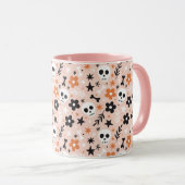 Mug Motif crâne de fleurs (Devant droit)
