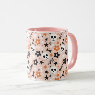 Mug Motif crâne de fleurs