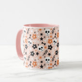 Mug Motif crâne de fleurs (Devant gauche)