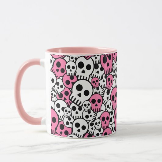 Mug Motif crâne gothique rose Imprimer (Gauche)