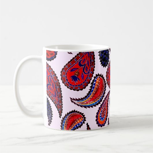 Mug Motif créatif sans couture avec cachemire dessiné (Gauche)