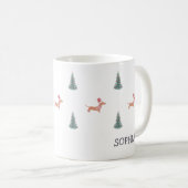 Mug Motif Dachshund d'arbre de Noël moderne (Devant droit)
