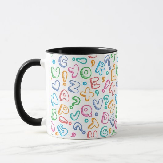 Mug motif d'alphabet (Gauche)