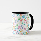 Mug motif d'alphabet (Devant droit)