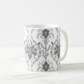 Mug Motif Damask blanc et gris (Devant droit)