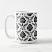 Mug Motif Damassé Rococo Gris Noir Blanc (Gauche)