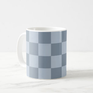 Mug Motif damier bleu poudre minimaliste