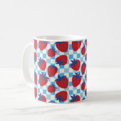 Mug Motif damier fraise gras (Devant gauche)