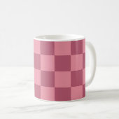 Mug Motif damier rose minimaliste (Devant droit)