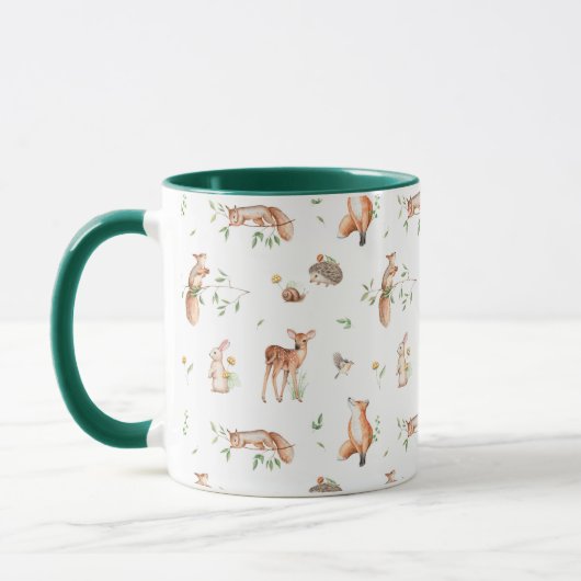 Mug Motif d'amis animaux de bois mignon (Gauche)