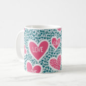 Mug Motif d'amour bleu et rose classique (Devant gauche)