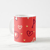 Mug Motif d'amour mignon avec des cœurs, XOXO et des c (Devant gauche)