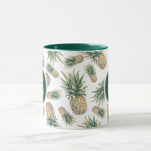 Mug Motif d'ananas d'aquarelle (Centre)