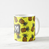 Mug motif d'ananas tropical peint à la main (Devant droit)