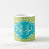Mug Motif d'Ancre blanc vert Turquoise Monogramme (Centre)