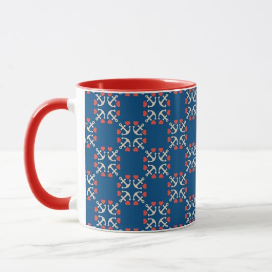 Mug Motif d'Ancre et de coeur (Gauche)