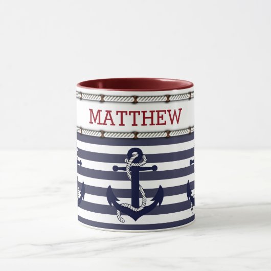 Mug Motif d'Ancre nautique classique (Centre)