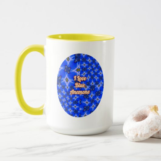 Mug Motif d'anémone du Jardin bleu (Avec donut)