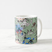 Mug Motif d'aquarelle Arrière - plan vert. (Devant droit)