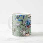 Mug Motif d'aquarelle Arrière - plan vert. (Devant gauche)