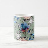 Mug Motif d'aquarelle Arrière - plan vert. (Centre)