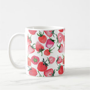 Mug Motif d'aquarelle aux fraises rouges juteuses