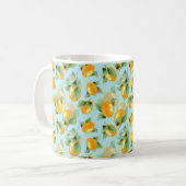 Mug Motif d'aquarelle avec citrons et feuilles. Seamel (Devant gauche)