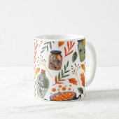 Mug Motif d'aquarelle avec feuillage d'automne. (Devant droit)