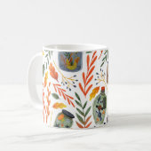 Mug Motif d'aquarelle avec feuillage d'automne. (Devant gauche)