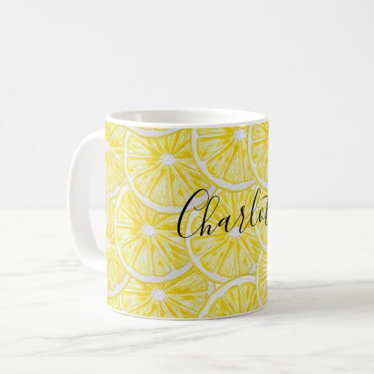 Mug Motif d'aquarelle avec les tranches de citron (Devant gauche)