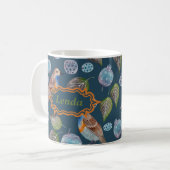 Mug Motif d'aquarelle Blue Birds (Devant gauche)