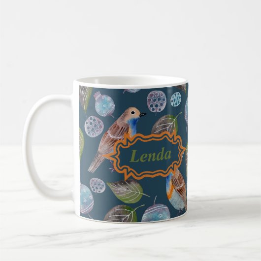 Mug Motif d'aquarelle Blue Birds (Gauche)