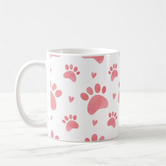 Mug Motif d'aquarelle Cat Paws (Gauche)